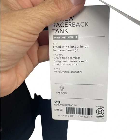 NWT athleta racerback unstinkable tank size XS. BLACK - Picture 5 of 7